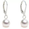 Boucles d'oreilles Or gris 18K  perles de culture blanches