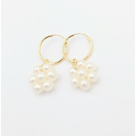 Freshwater cultured pearl silver or gold earrings – Poemana