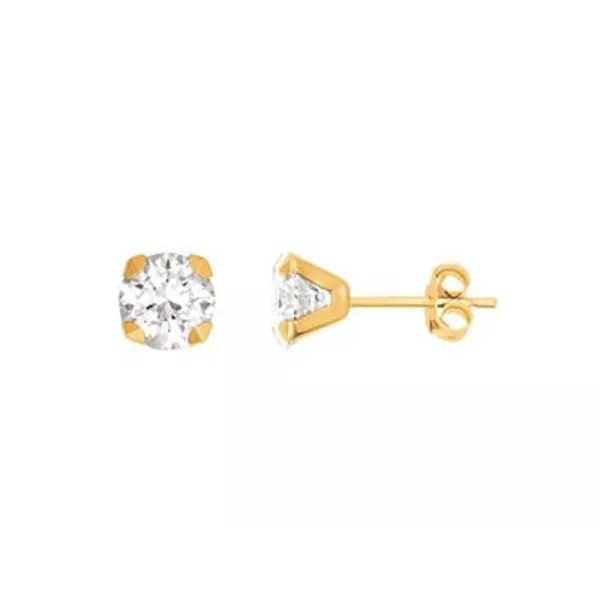 Boucles d'oreilles or 18k et zircons