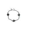 Emma silver bracelet with circled Tahitian pearls