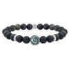 Engraved Tahitian pearl and golden obsidian bracelet