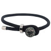 Adjustable black synthetic cord bracelet, engraved Tahitian pearl