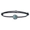 Synthetic cord bracelet, engraved Tahitian pearl