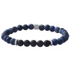 Bracelet Agate noire et Sodalite aspect dépoli