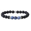 Black Agate and frosted Sodalite bracelet - 8mm