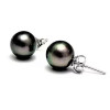 Black Tahitian pearl stud earrings