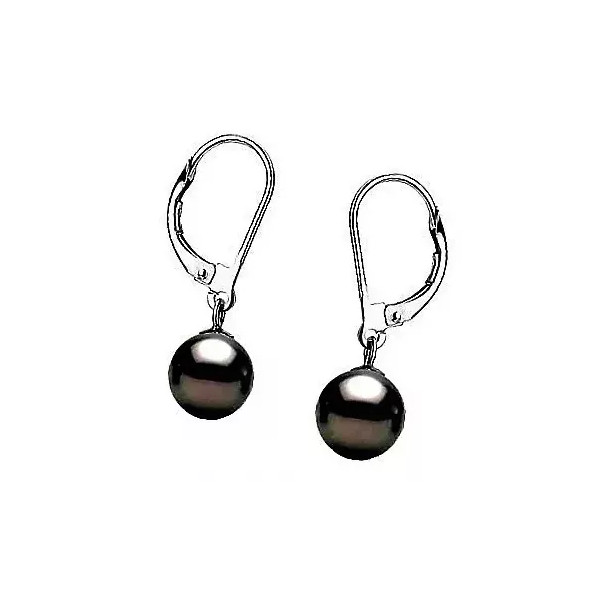 Fiona silver and Tahitian pearl earrings