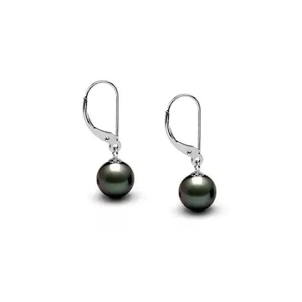 Fiona silver and Tahitian pearl earrings