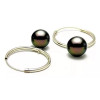 Lona silver hoop earrings with Tahitian pearls