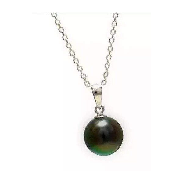 Sterling silver Tahitian pearl 10-10,5 mm pendant